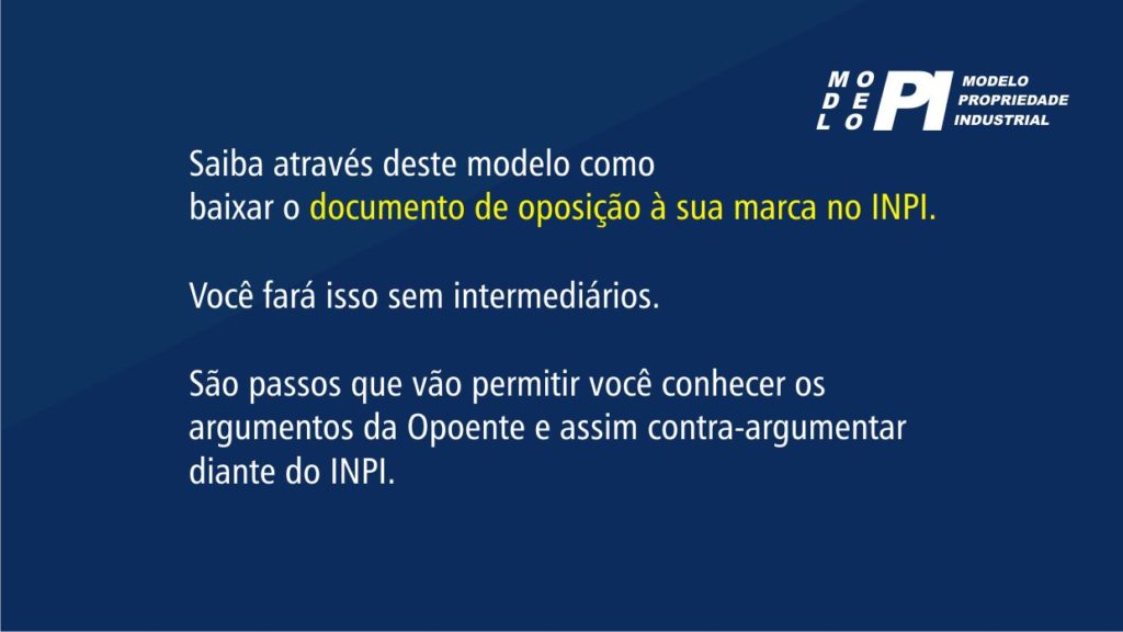 Modelo Baixar Documento Oposição no INPI